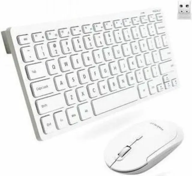 Alt view image 2 of 3 - Macally Small Wireless Keyboard And Mouse Combo - Essential Work Duo - 2.4G White Keyboard And Mouse Wireless - 78 Key Quiet Cordless Mouse And Keyboard Combo With Mini Body And Quiet Click
