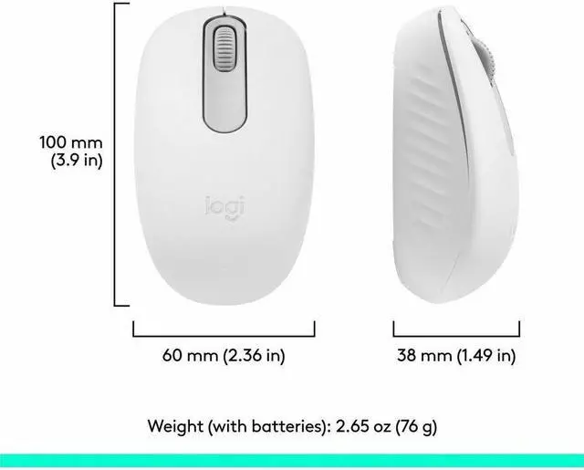 Alt view image 2 of 7 - Logitech M196 Bluetooth Wireless Mouse, Compact and Portable Mouse for Laptops, Tablets and More, 12-Month Battery, Smooth Tracking, Compatible With PC and Mac, Windows and macOS (Off-white) - Optical