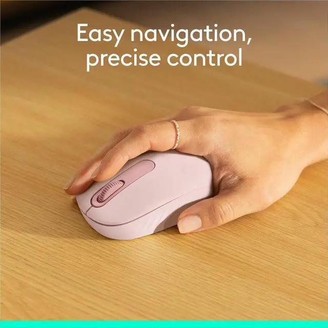 Alt view image 3 of 7 - Logitech M196 Bluetooth Wireless Mouse, Compact and Portable Mouse for Laptops, Tablets and More, 12-Month Battery, Smooth Tracking, Compatible With PC and Mac, Windows and macOS (Rose) - Optical - Wi