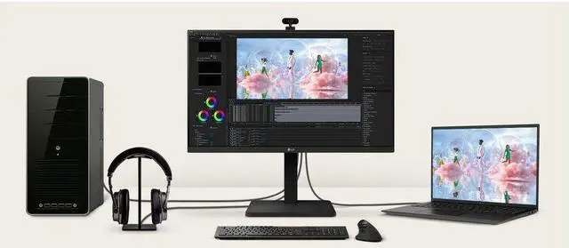 Alt view image 2 of 8 - LG 27BA450-B 27" Class Full HD LCD Monitor - 16:9 - Matte Black - 27" Viewable - In-plane Switching (IPS) Technology - 1920 x 1080 - 16.7 Million Colors - 250 Nit - 5 ms - Speakers - HDMI -