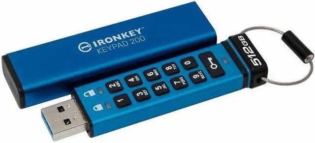 Main image of Kingston IronKey Keypad 200 Type -A Hardware-encrypted USB Flash Drive FIPS 140-3 Level 3 (Pending) with XTS-AES 256-bit Hardware Encryption - IKKP200/512GB