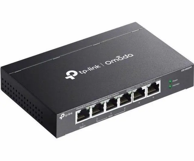 Alt view image 8 of 9 - Tp Link TP-Link Omada 6-Port Gigabit Desktop Switch with 3-Port PoE+ and 1-Port PoE++ - 6 Ports - Gigabit Ethernet - 10/100/1000Base-T - 2 Layer Supported - 71.46 W Power Consumption - DS106GPP