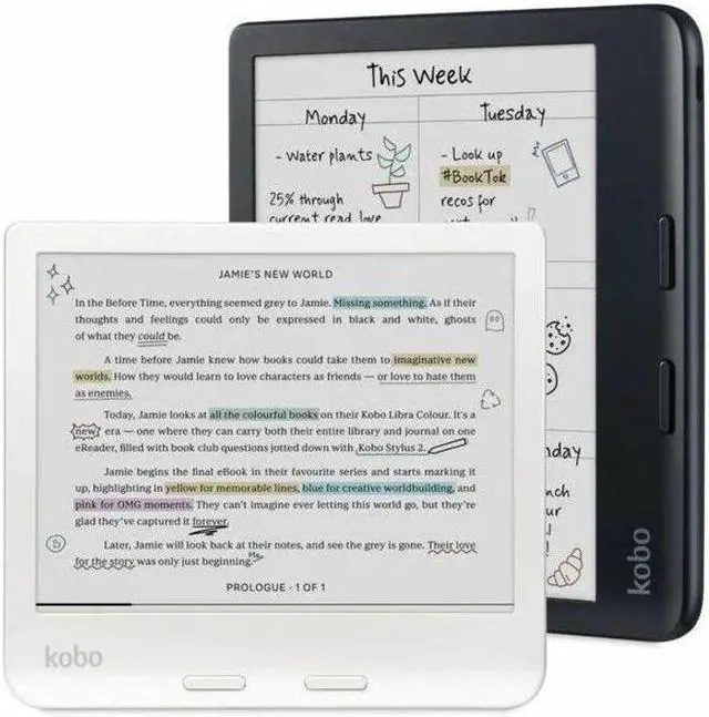 Alt view image 3 of 7 - Kobo Libra Colour Digital Text Reader - ePub, EPUB 3, FlePub, PDF, MOBI, TXT, HTML, RTF, CBZ, CBR - JPEG, BMP, GIF, TIFF, PNG - 7" Display - 32 GB Flash - 24000 Books