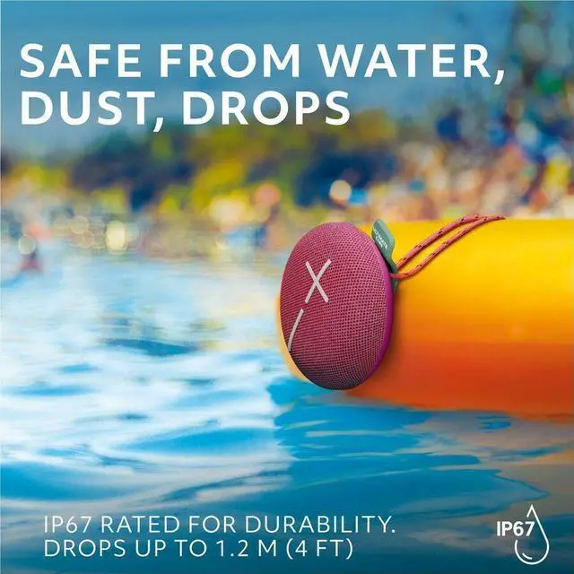 Alt view image 5 of 7 - Ultimate Ears MINIROLL Ultra-Portable Waterproof Bluetooth Speaker, Big Bass, IP67 Dustproof, 131 ft (40 m) Range - Calming Pink