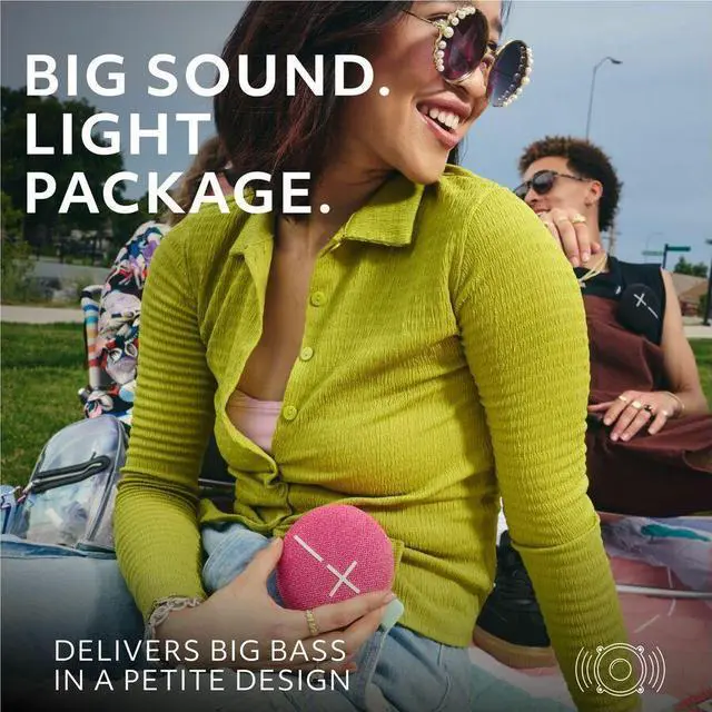 Alt view image 6 of 7 - Ultimate Ears MINIROLL Ultra-Portable Waterproof Bluetooth Speaker, Big Bass, IP67 Dustproof, 131 ft (40 m) Range - Calming Pink