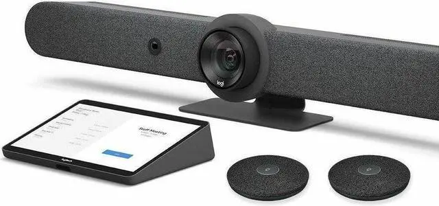 Alt view image 3 of 3 - Logitech Rally Bar (TAA-Compliant Version) & Logitech Tap with Cat5e & Rally Mic Pod - TAA