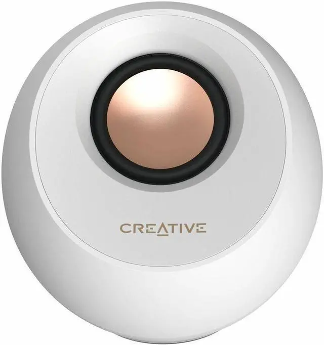 Alt view image 2 of 7 - Creative Pebble Pro 2.0 Portable Bluetooth Speaker System - 10 W RMS - White - Desktop - 80 Hz to 20 kHz
