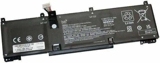 Main image of BTI M73472-005-BTI 3-Cell 11.58V Li-ion Notebook Battery For Select HP Laptops