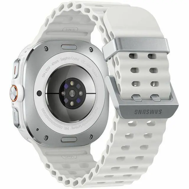Alt view image 6 of 13 - Samsung Galaxy Watch Ultra 47mm Wi-Fi + LTE (L705U) Titanium White/Marine White