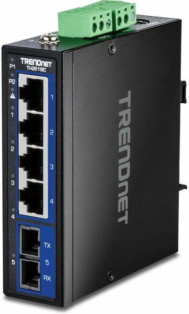 Alt view image 9 of 16 - TRENDnet 5-Port Hardened Industrial Gigabit DIN-Rail Switch, TI-G51SC