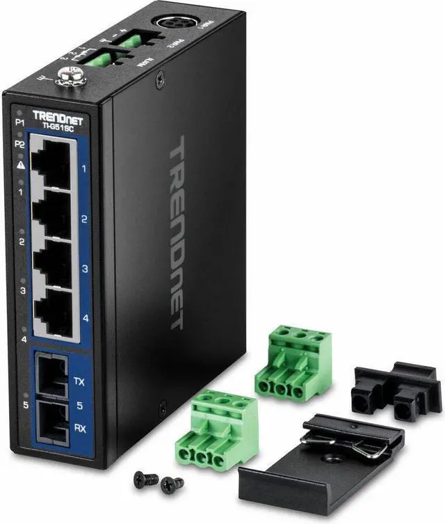 Alt view image 11 of 16 - TRENDnet 5-Port Hardened Industrial Gigabit DIN-Rail Switch, TI-G51SC