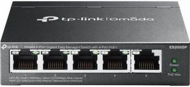 Main image of TP-Link Omada 5-Port Gigabit Easy Managed Switch - 5 Ports - Manageable - Gigabit Ethernet - 10/100/1000Base-T - 2 Layer Supported - 65 W PoE Budget - Twisted Pair - PoE Ports - Desktop, Wall Mountabl