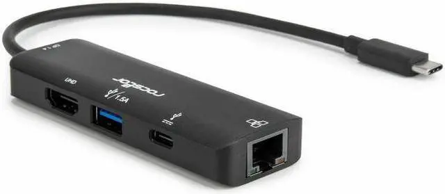 Main image of Rocstor Premium USB Type-C 4-in-1 4K Multiport Adapter - for Desktop PC/Notebook/Tablet/Smartphone/Monitor - Charging Capability - USB Type C - 4K @ 60Hz, 4K, 4K UHD - 3840 x 2160 - 2 x USB Ports - 1