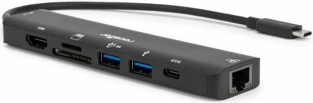 Alt view image 7 of 9 - Rocstor Premium Docking Station - for Desktop PC/Notebook/Monitor/Smartphone/Memory Card Reader - Charging Capability - Memory Card Reader - SD, microSD - USB Type C - 4K @ 60Hz, 4K UHD, 4K - 3840 x 2