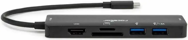Alt view image 5 of 9 - Rocstor Premium Docking Station - for Desktop PC/Notebook/Tablet/Smartphone/Monitor/Projector/Memory Card Reader - Charging Capability - Memory Card Reader - microSD, SD - USB Type C - 4K @ 60Hz, 4K,