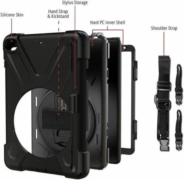 Alt view image 6 of 6 - CODi Rugged Carrying Case for 13" Apple iPad Pro 13 (2024) Tablet - Drop Resistant, Shock Absorbing, Shock Resistant, Chemical Resistant, Disinfectant Resistant, Bump Resistant, Damage Resistant