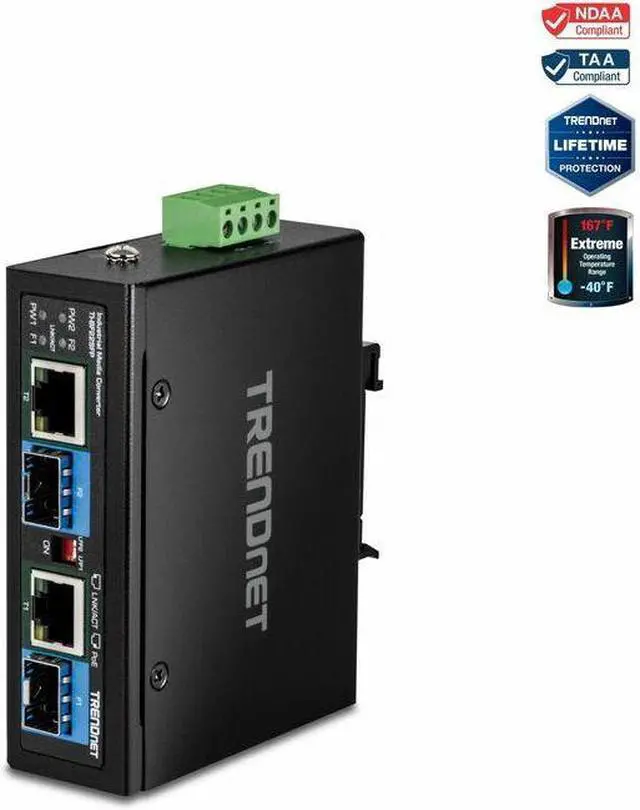 Alt view image 9 of 16 - TRENDnet TI-BF22SFP, 2-Port Industrial SFP to Gigabit PoE++ Media Converter