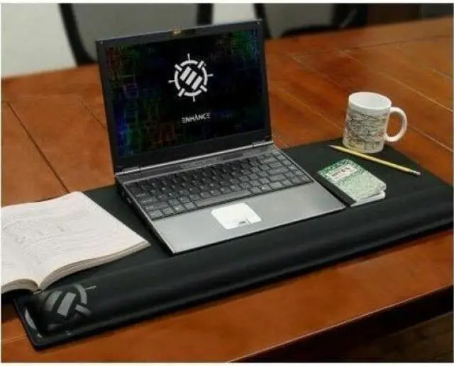 Alt view image 18 of 18 - enhance large extended gaming mouse pad with memory foam wrist rest support by 31.5 x 13.78 x 1 inches  antifray stitching & premium soft tracking mat surface black