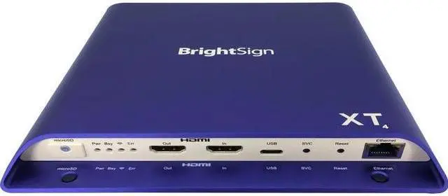 Alt view image 12 of 14 - BrightSign XT1144 Expanded I/O Digital Signage Media Player, H.265, 4K/Full HD, HTML5, Dolby Vision, HDR10+, PoE+, Gigabit Eth, GPIO, IR, M.2 SSD PCIe, Serial, Dual USB, Live TV Playback