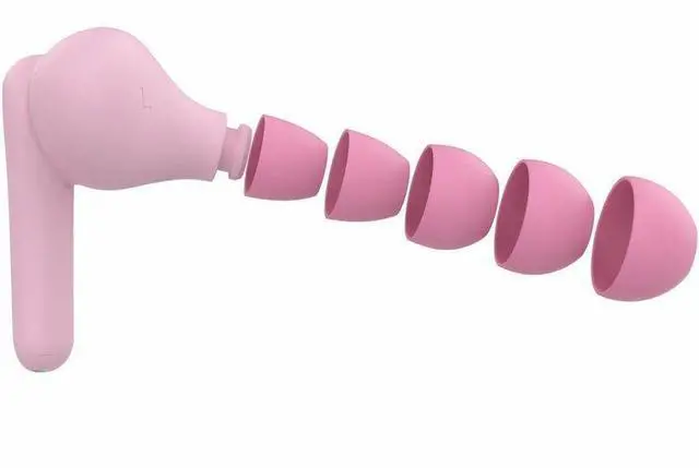 Alt view image 3 of 8 - Belkin SoundForm Nano 2 Wireless Earbuds for Kids - Pink
