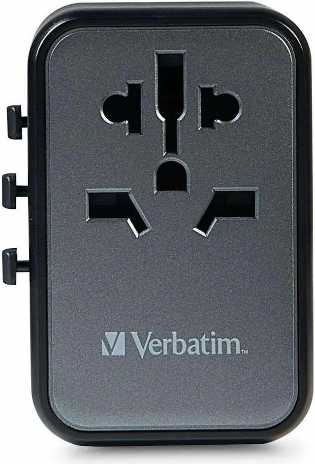 Alt view image 2 of 9 - Verbatim UTA-09 Gan III Universal Travel Adapter 70W - USB-C, USB-A - 70 W - 120 V AC, 230 V AC Input