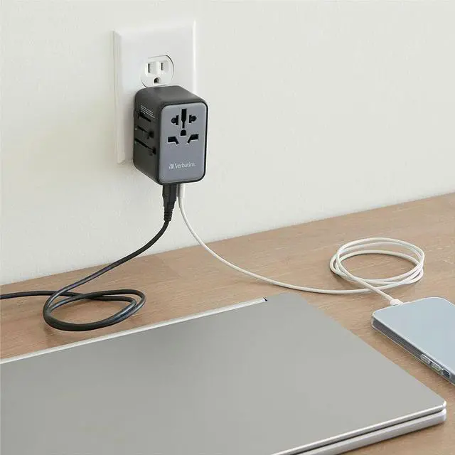 Alt view image 3 of 9 - Verbatim UTA-09 Gan III Universal Travel Adapter 70W - USB-C, USB-A - 70 W - 120 V AC, 230 V AC Input