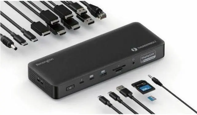 Alt view image 5 of 13 - Kensington SD5910T Docking Station - for Desktop PC/Notebook/Tablet/Smartphone/Monitor/Memory Card Reader/Solid State Drive/Smartwatch - Charging Capability - Memory Card Reader - SD, microSD - 149.10