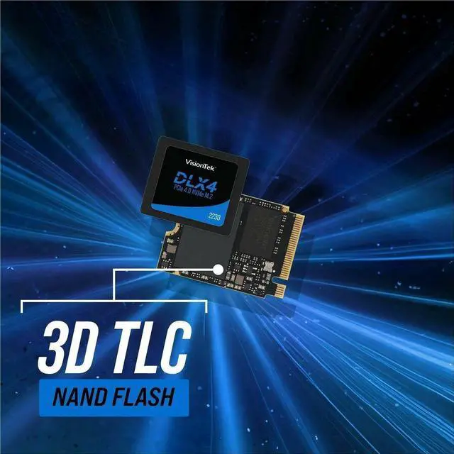 Alt view image 7 of 7 - VisionTek DLX4 512 GB Solid State Drive - M.2 2230 Internal - PCI Express NVMe (PCI Express NVMe 4.0 x4) - Desktop PC, Storage System Device Supported - 250 TB TBW - 4725 MB/s Read  901699