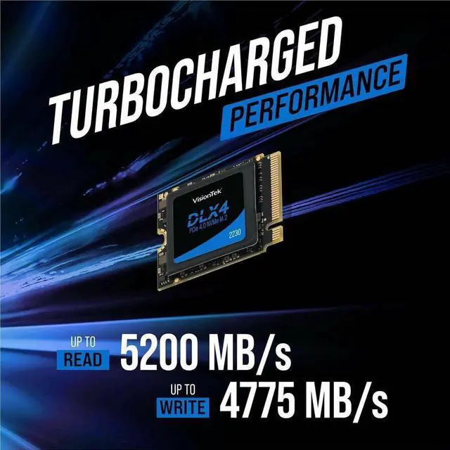 Alt view image 6 of 7 - VisionTek DLX4 512 GB Solid State Drive - M.2 2230 Internal - PCI Express NVMe (PCI Express NVMe 4.0 x4) - Desktop PC, Storage System Device Supported - 250 TB TBW - 4725 MB/s Read  901699