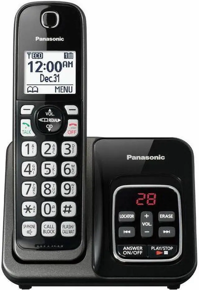 Main image of Panasonic Cordless Phone - Cordless - 1 x Handset - Speakerphone - Answering Machine