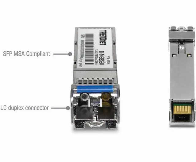 Alt view image 7 of 10 - TRENDnet TI-MGBS20, 1000Base-LX Industrial SFP Single- Mode LC Module (20km), Lifetime Protection