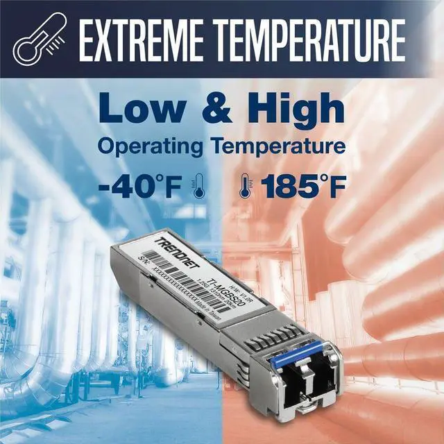Alt view image 8 of 10 - TRENDnet TI-MGBS20, 1000Base-LX Industrial SFP Single- Mode LC Module (20km), Lifetime Protection
