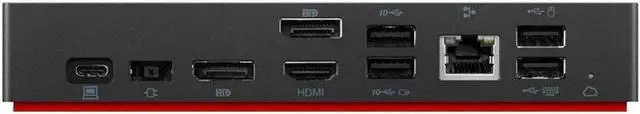 Alt view image 3 of 20 - Lenovo ThinkPad 40BN Docking Station - for Notebook/Monitor - Charging Capability - 135 W - USB Type C - 2 Displays Supported - 4K @ 60Hz, 4K UHD, 4K - 3840 x 2160 - 6 x USB Ports - 2 x USB 2.0 - 5 x