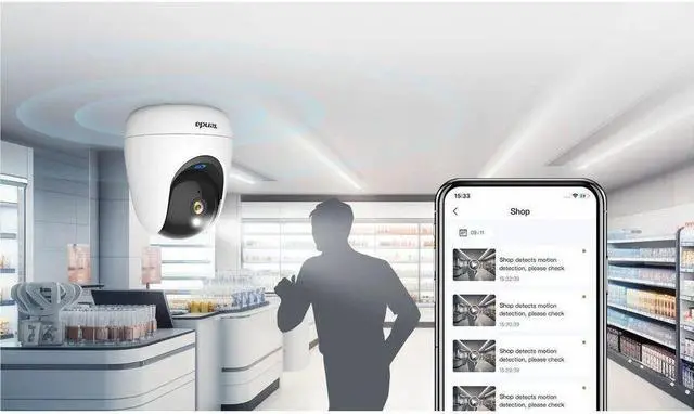 Alt view image 5 of 9 - Tenda RP3 Pro 3 Megapixel Network Camera - Color - 32.81 ft Infrared Night Vision - H.264, H.265 - 2304 x 1296 - 4 mm Fixed Lens - 30 fps - CMOS - Wi-Fi - Desk Mount, Ceiling Mount - Alexa Supported -