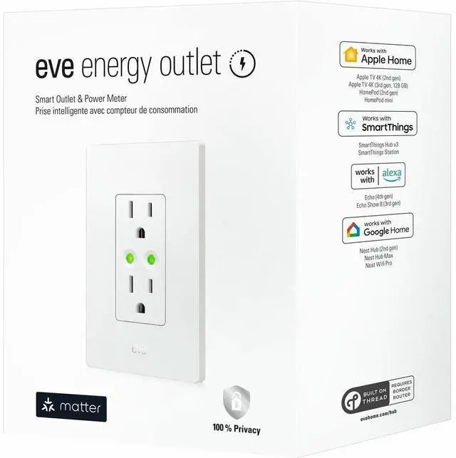 Alt view image 7 of 7 - Eve Energy Outlet - Smart Outlet & Power Meter (Matter)