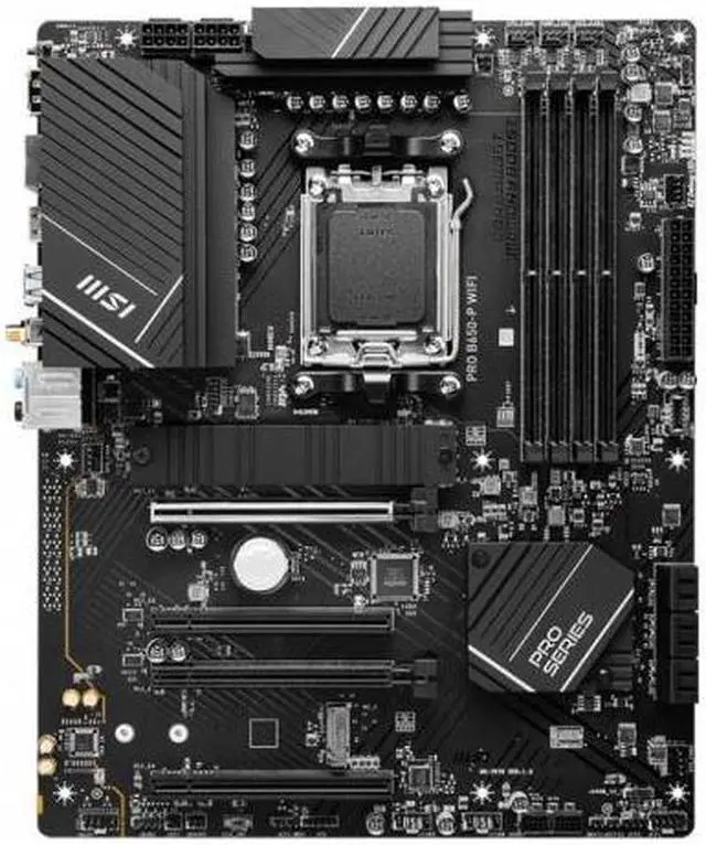 Alt view image 3 of 6 - MSI PRO B650-P WIFI AM5 AMD B650 SATA 6Gb/s DDR5 Ryzen 7000 ATX Motherboard