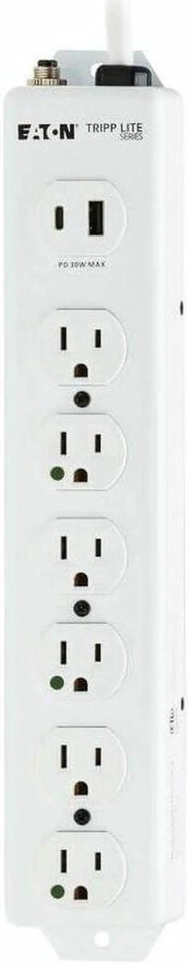 Alt view image 2 of 15 - Tripp Lite Safe-IT UL 1363 Medical-Grade Power Strip, 6 Outlets, 6-Ft Cord