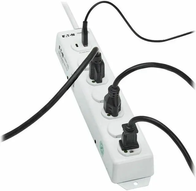 Alt view image 3 of 15 - Tripp Lite Safe-IT UL 1363 Medical-Grade Power Strip, 6 Outlets, 6-Ft Cord