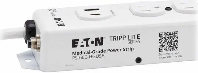 Alt view image 6 of 15 - Tripp Lite Safe-IT UL 1363 Medical-Grade Power Strip, 6 Outlets, 6-Ft Cord