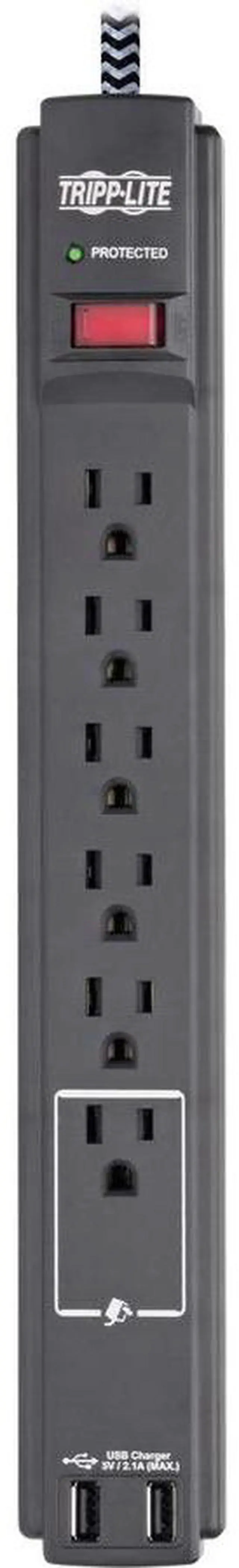 Alt view image 10 of 11 - Safe-IT Surge Protector 6-Outlet 2 USB Ports Antimicrobial 10ft Cord