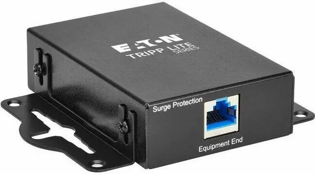 Main image of Eaton Tripp Lite Series In-Line PoE Surge Protector - 1 Gbps, IEC Compliant, TAA - Black - RJ-45 - 1 x RJ-45 - 30 VA - PoE - TAA Compliant