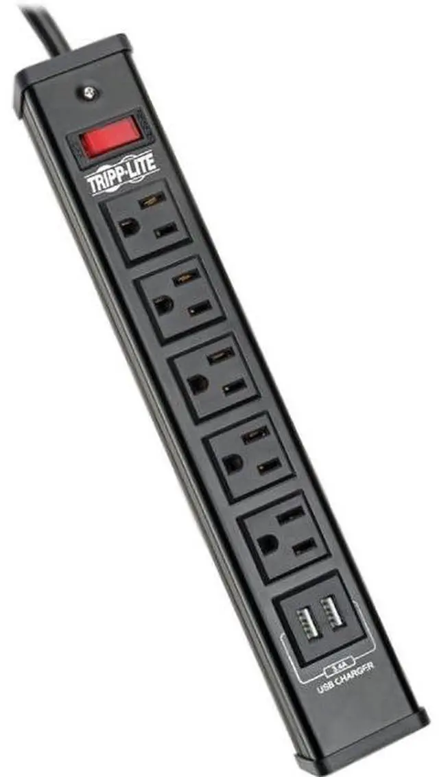 Alt view image 14 of 18 - TRIPP LITE TLM526USBB 6.0 Feet 5 Outlets 450 Joules Surge Protector