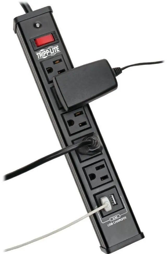 Alt view image 17 of 18 - TRIPP LITE TLM526USBB 6.0 Feet 5 Outlets 450 Joules Surge Protector