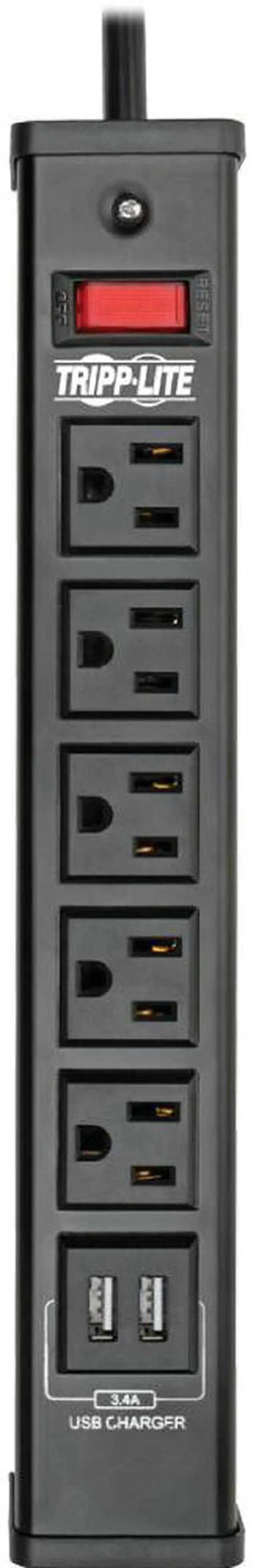 Alt view image 18 of 18 - TRIPP LITE TLM526USBB 6.0 Feet 5 Outlets 450 Joules Surge Protector
