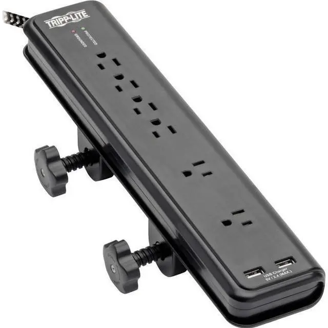 Alt view image 4 of 9 - Safe-IT Surge Protector 6-Out 2 USB Ports Antimicrobial 8ft Cord