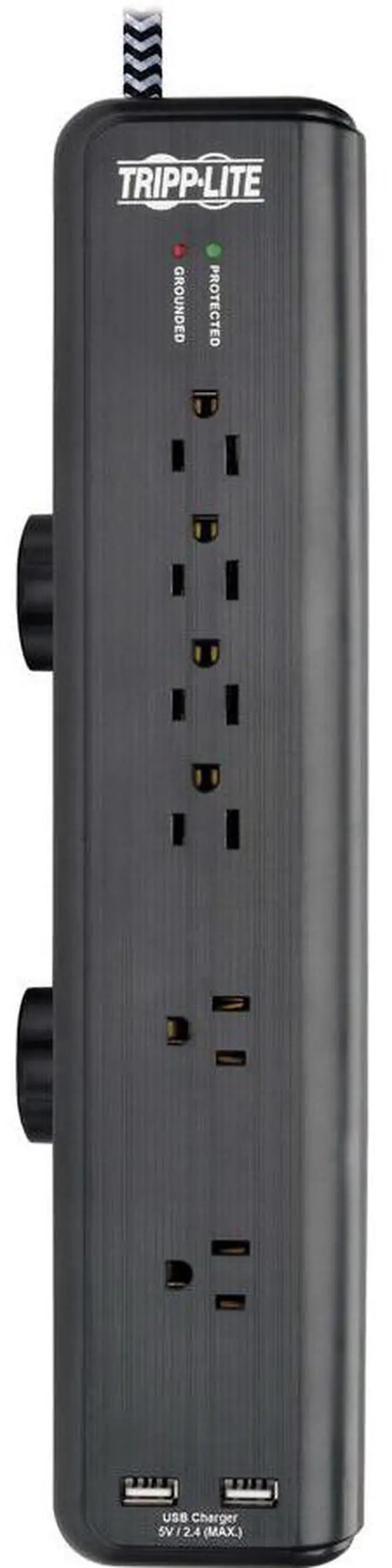 Alt view image 5 of 9 - Safe-IT Surge Protector 6-Out 2 USB Ports Antimicrobial 8ft Cord