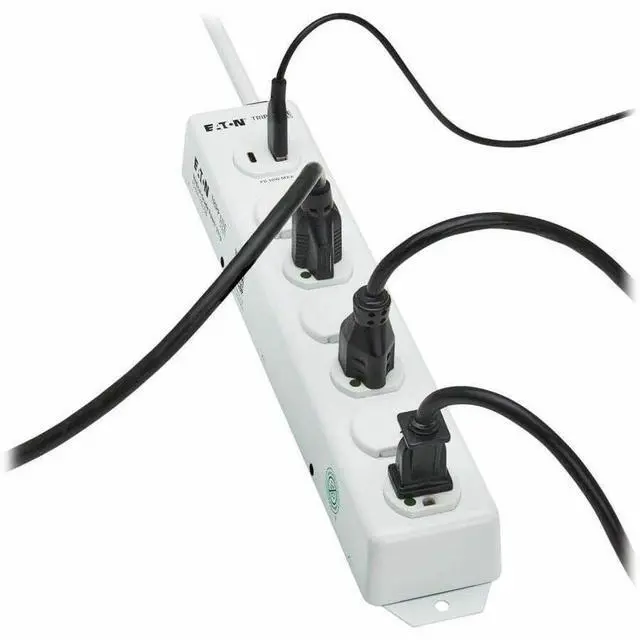 Alt view image 2 of 15 - Tripp Lite Safe-IT UL 1363 6-Outlet Medical-Grade Power Strip, 15 ft. Cord