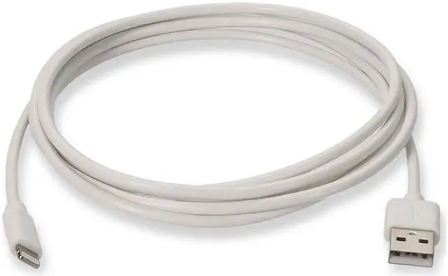 Main image of AddOn 6in USB 2.0 (A) Male to Lightning Male White Cable - 6" Lightning/USB Data Transfer Cable for Notebook, PC, USB Charger, Smartphone, Tablet - First End: 1 x USB 2.0 Type A - Male - Second E