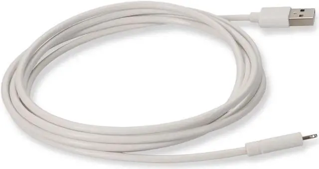 Alt view image 6 of 8 - AddOn 6in USB 2.0 (A) Male to Lightning Male White Cable - 6" Lightning/USB Data Transfer Cable for Notebook, PC, USB Charger, Smartphone, Tablet - First End: 1 x USB 2.0 Type A - Male - Second E