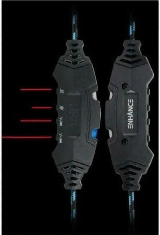 Alt view image 10 of 14 - ENHANCE Voltaic ENVOH7L100BLEW Pro 7.1 Surround Gaming Headphones USB Powered Blue 4994635